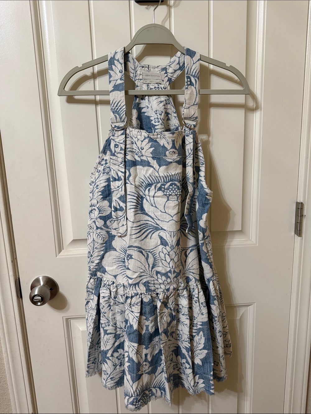Urban Outfitters Blue and White Floral Halter Dress